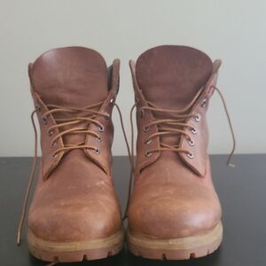 Timberland Men's Brown Leather Lace-Up Work Boots
